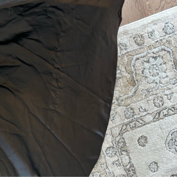 Lauren Ashley Black Satin Cowl Bodice Gown with Slit, Size 2 - Picture 13 of 13